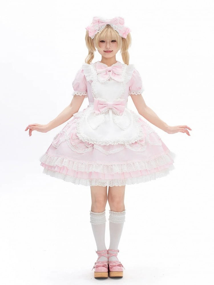 Robe OP Lapin Rose + Tablier Cœur + Ensemble KC