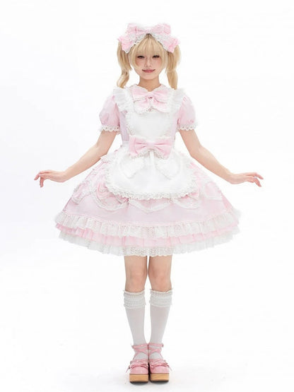 Robe OP Lapin Rose + Tablier Cœur + Ensemble KC