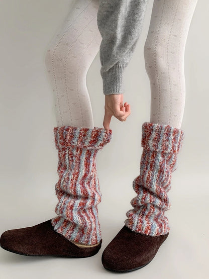 (4 Warmers Colors) Leg Marled Ribbed