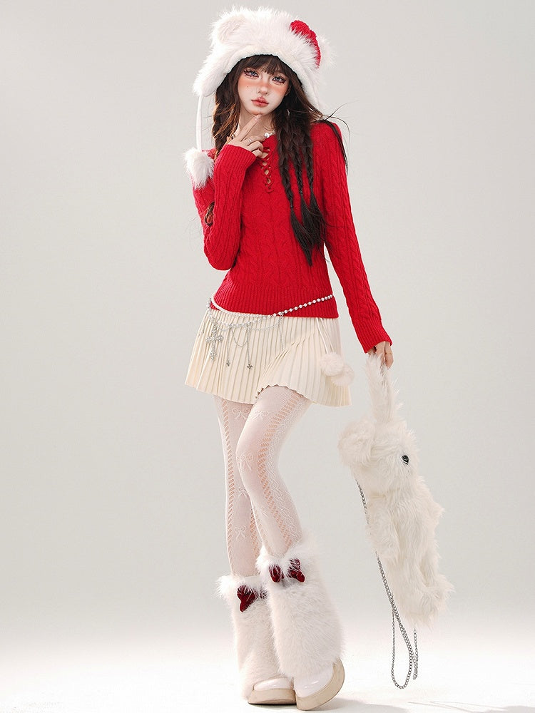 Grauer Slim-Fit-Pullover mit Rundhalsausschnitt und Cut-Out-Detail