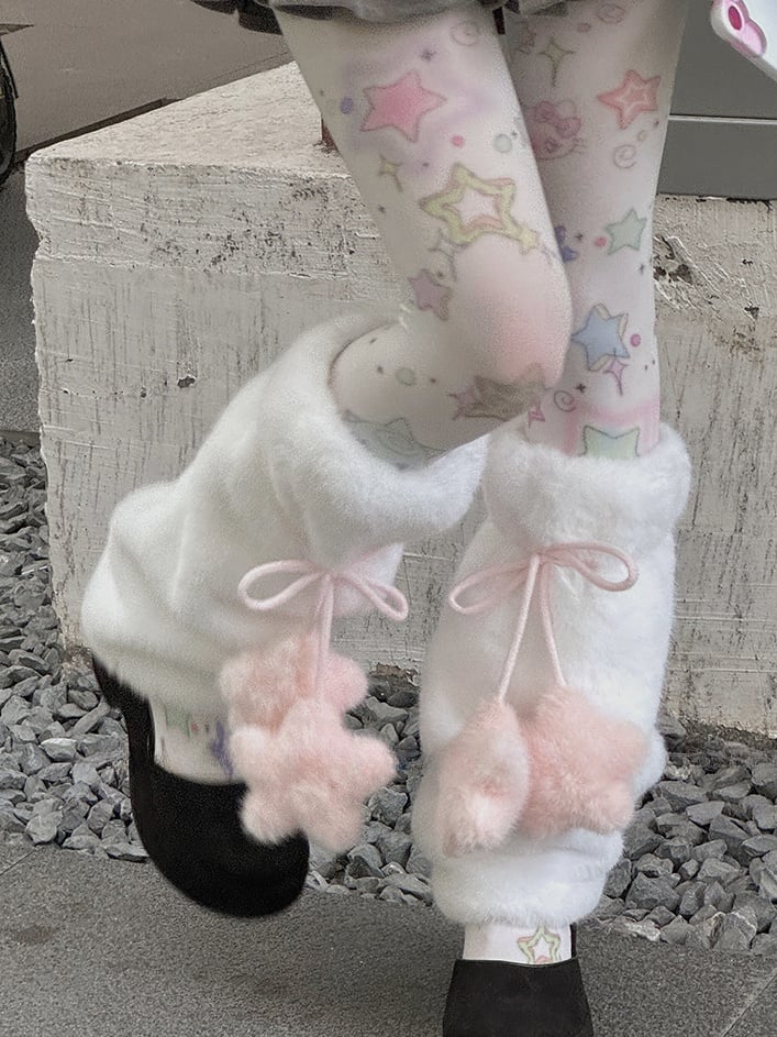 Handmade Plush Leg Warmers Sweet Kawaii Accessories