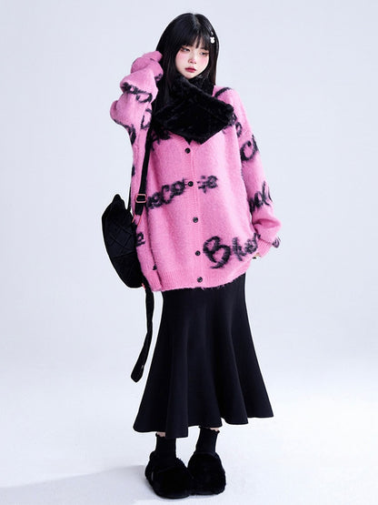 Midi Skirt High-Waisted Elegant Mermaid Thick Black A-Line