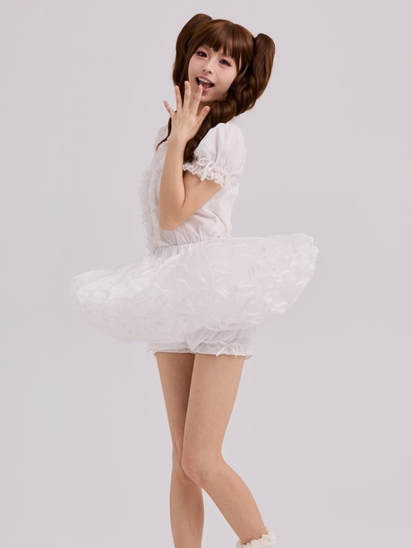 Super 25CM Lolita Petticoat Four Layers Puffy White