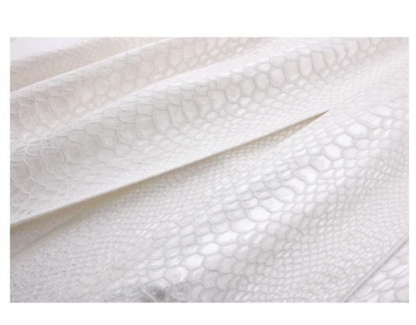 Snakeskin-grain Design Long Unisex Two-Piece Coat False - White Goth