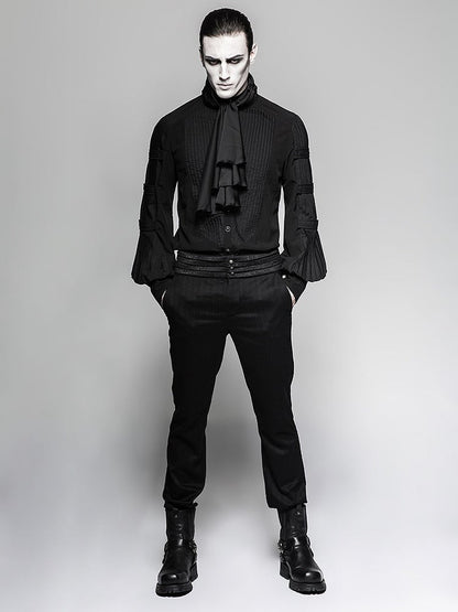 with Necktie Gentleman Shirt Black Steampunk