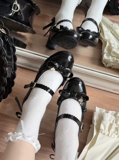 at Black Mary Decorated Janes Bow Heart Top