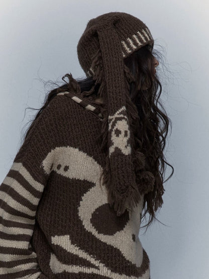 パンクなウサギの耳のニット帽