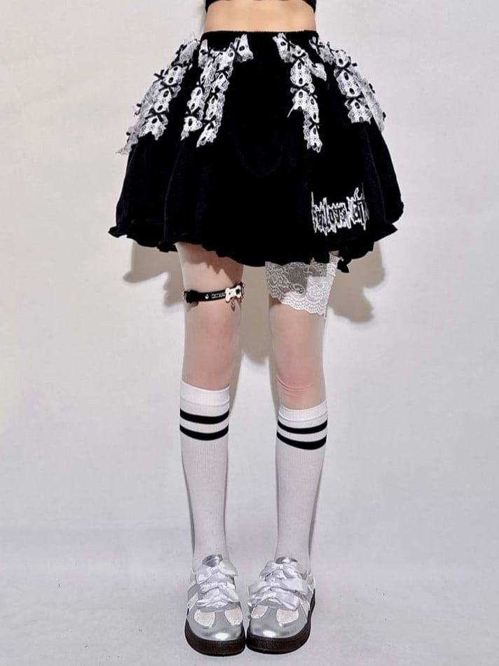 and with Black Foldable Lining Gothic Skirt Length Adjustable Built-In