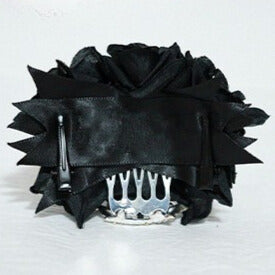 Krone Schwarz/Silber Haarspangen Design Ohr verziert Blumen Bär