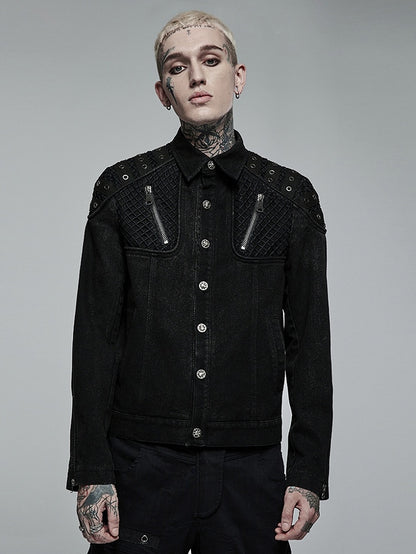 Rugged Men's Punk Black Jacket