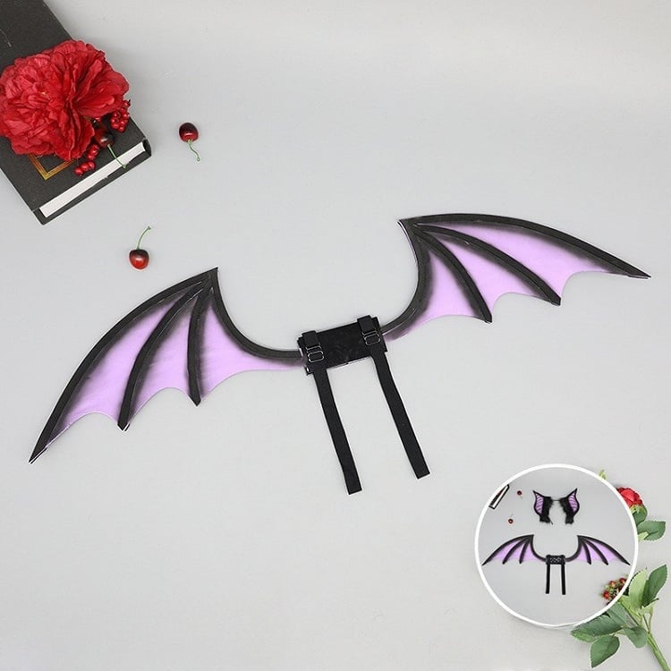 Fledermausflügel Halloween SchwarzRot/Grau/Lila/Blau