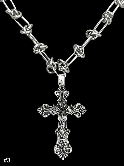 Cross Pendant Silver Y2K Necklace - Kiwi Store