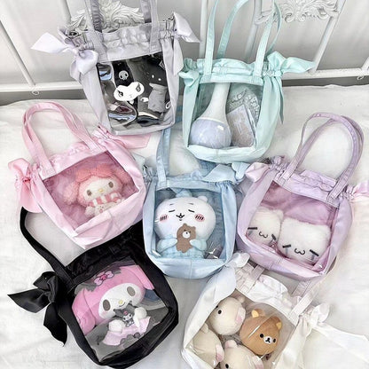 Lace Satin Silver Bag Bow Ita Daily