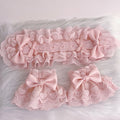 Pink Bow Embellished Wrist Cuffs