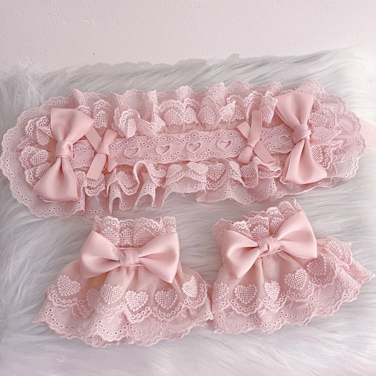 Pink Bowknot Decorated Wrist Cuffs