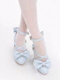 Blaue Schleife Stern Riemen Heels High Buckle Top bei