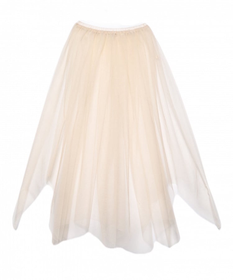 Sheer Hem Overlay Irregular Tulle
