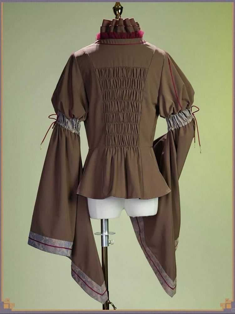 Classic Brown Bell-Sleeve Lolita Blouse - Neoludwig