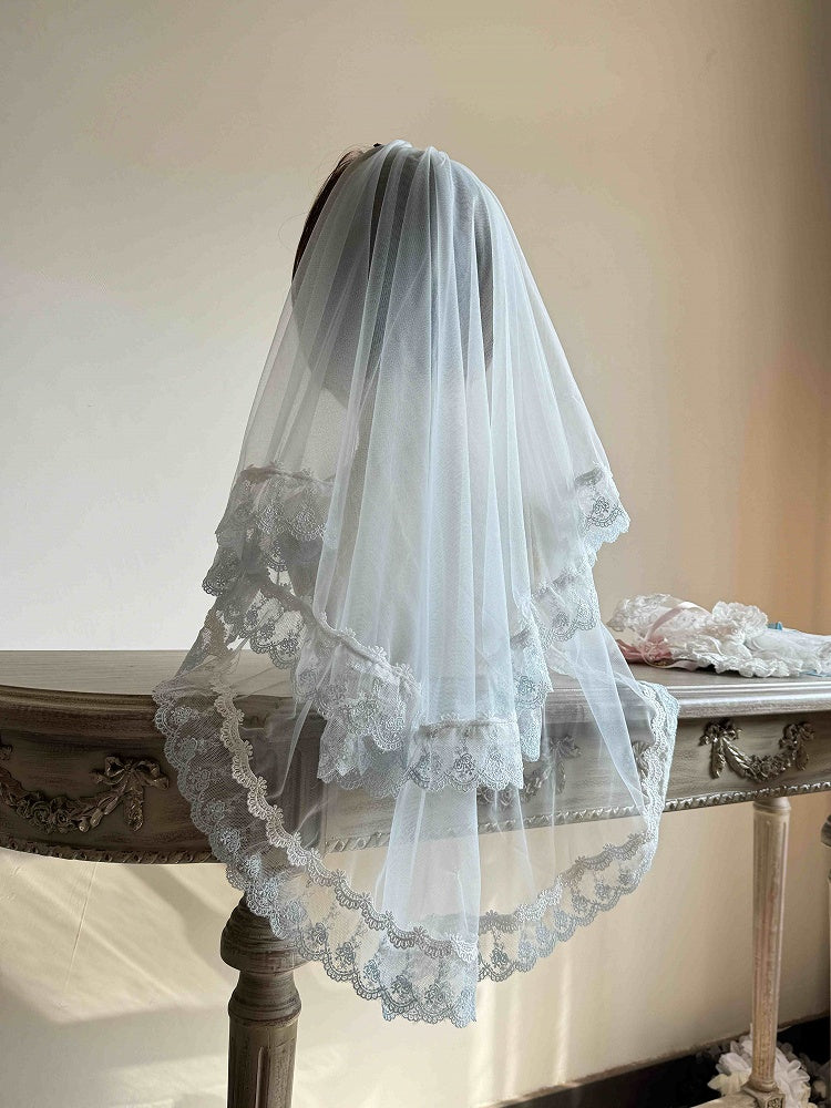 Hair Veil Lolita Sweet Lace (Pink/Blue/White/Mint)