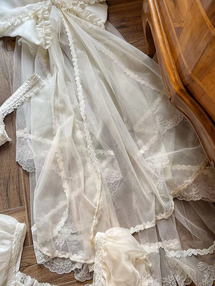 Bow Big Veil Head Creamy