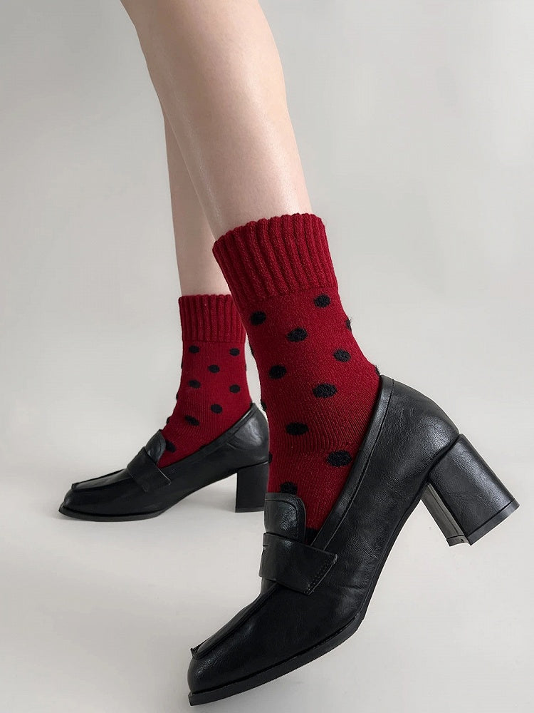 Red Dot Crew Warm Polka Socks