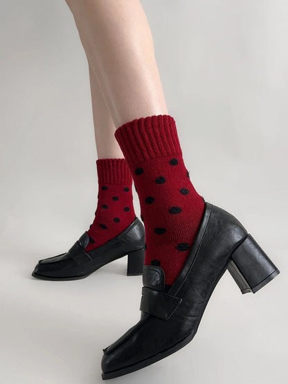 Red Dot Crew Warm Polka Socks