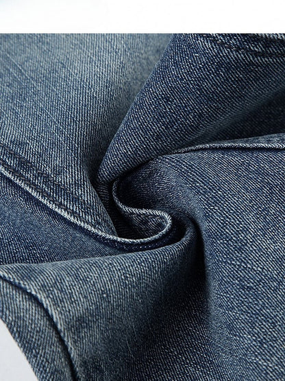 ジーンズ ウエストシルエット フレア ロー ブルー