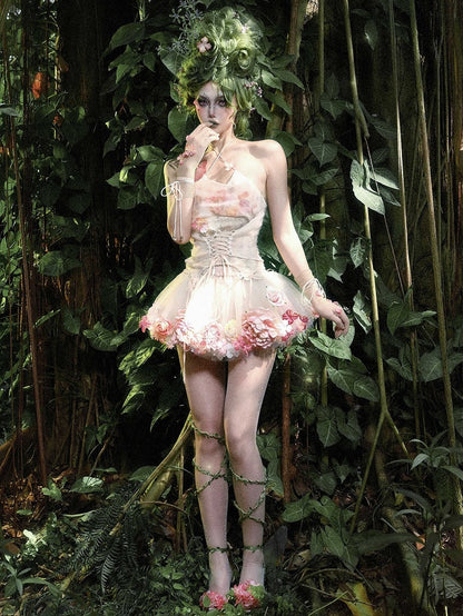 Neckholder-Top mit Blumenmuster und Wasserfallausschnitt zum Selbstbinden