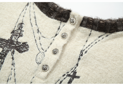 Off-Shoulder Cross Apricot Top mit Schal