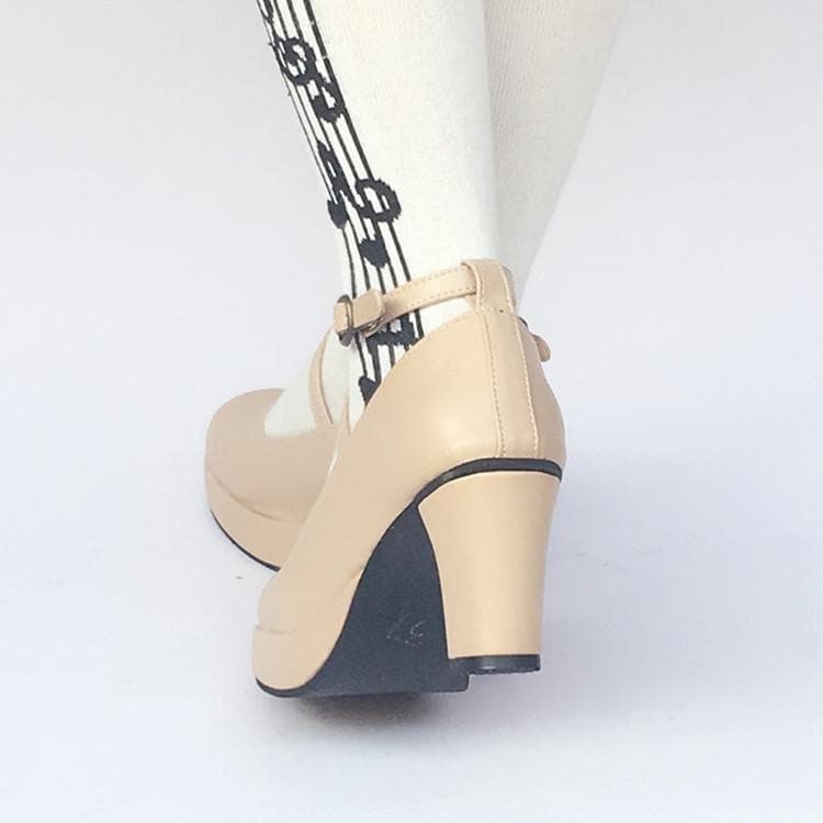 SP168137 Elegant Made High Beige Heels Custom Shoes