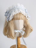 Haarband mit Rüschendetails, hellblaue Schleife, süße Lolita