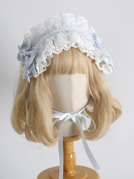 Hairband Ruffled Details Light Blue Bowknot Sweet Lolita