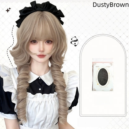 Wig Options Full 60CM Bangs 3 Curly with Color Long
