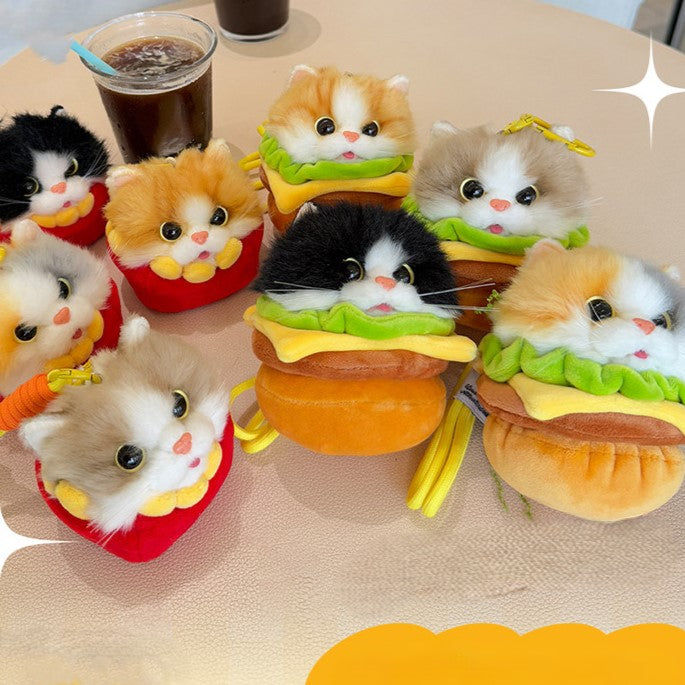 Cute Options Plush French 4 Fries Keychain Cat