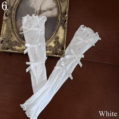 Aushöhlen Option Wärmer/Tüll Strumpfhosen/Bowknot Fischnetz Multicolor Socken Bein