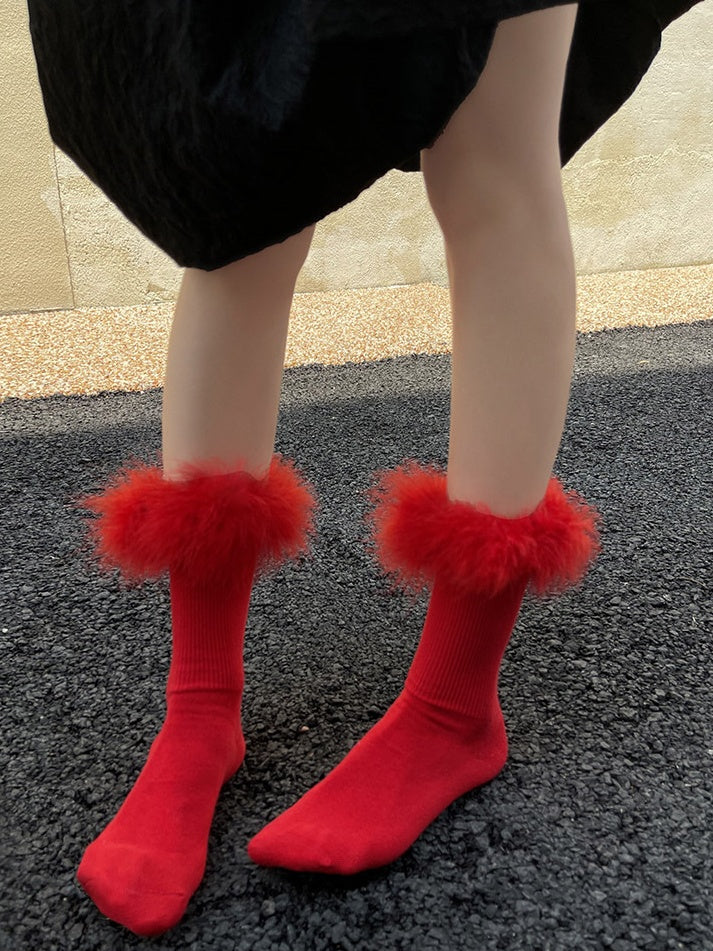 Socks Ruffled Colors Y2K Plush Cotton 9