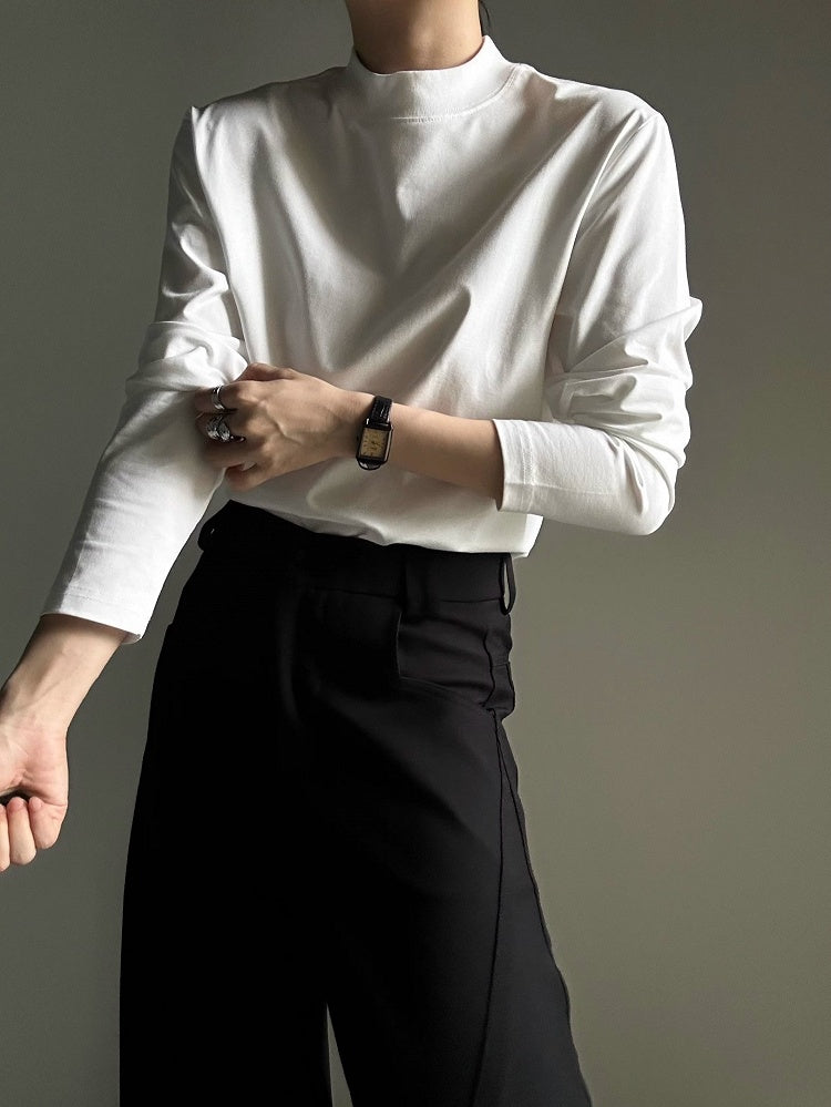 Lolita wtih Neck Unisex Sleeve White T-shirt Long Mock Ouji