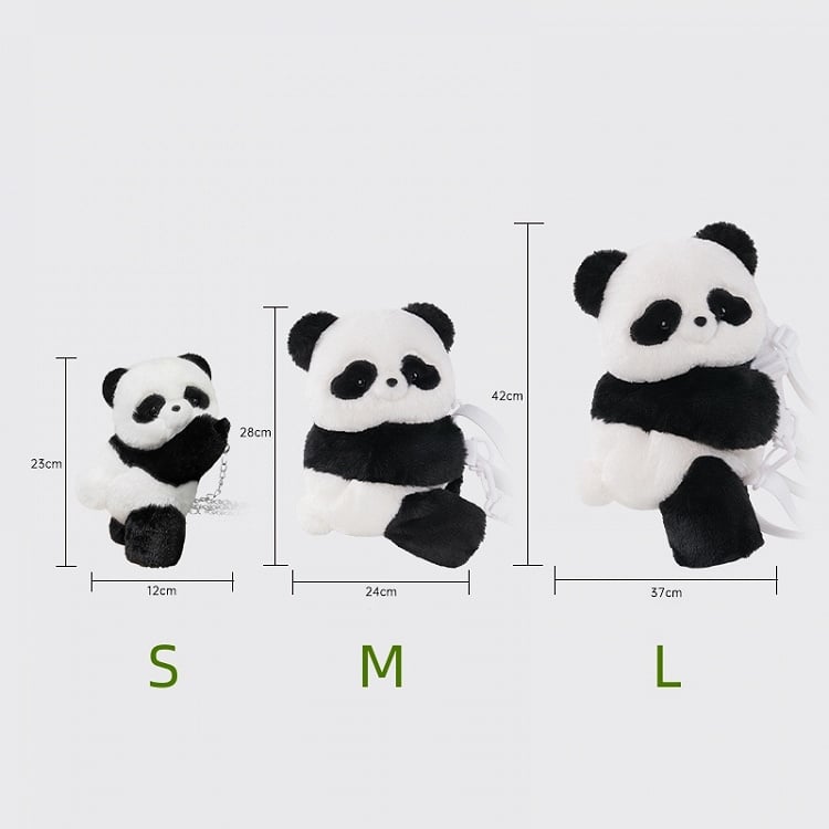 Black And White Cute Panda Plush Backpack Crossbody Bag Small/Middle/Large Size