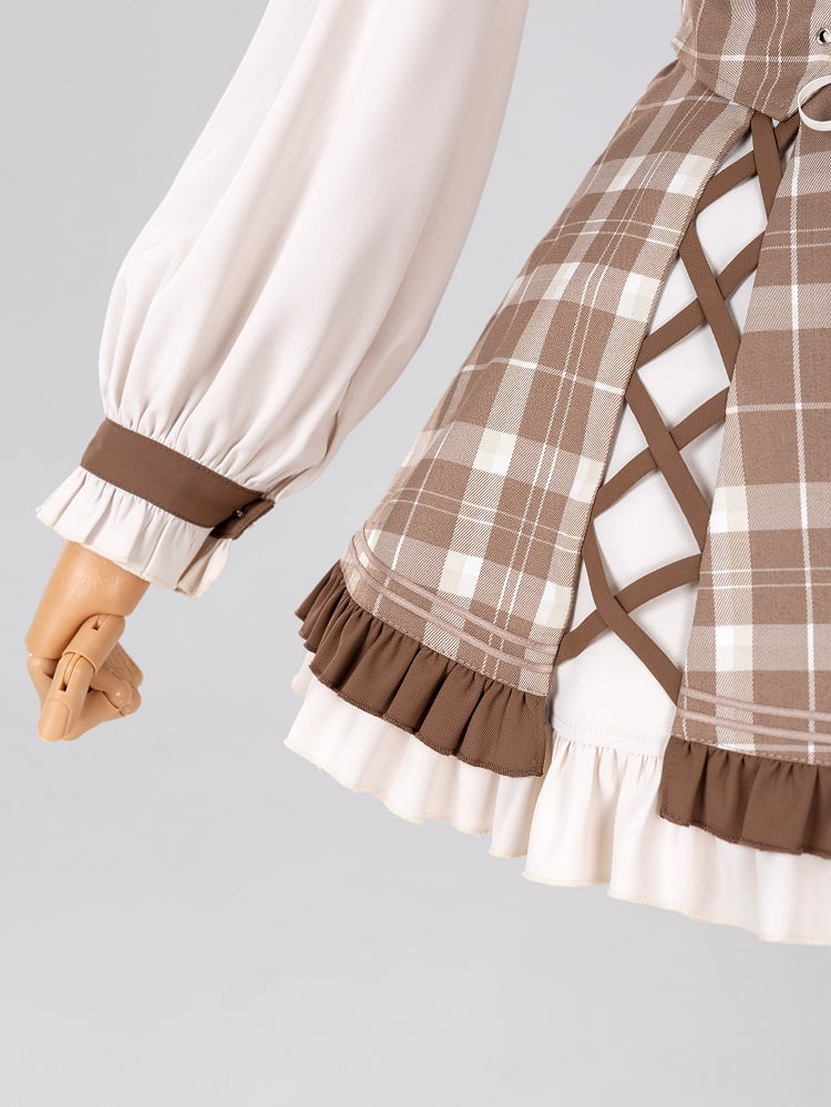 High-Waist Plaid Skirt with Cross-Lacing Corset - DevilInspired Exclusive Collection