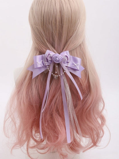 8 Bowknot Color Rose Sweet Hairclip Options Lolita