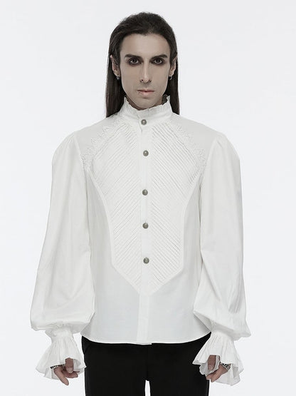 Shirt Goth White Palace Style Men's Retro