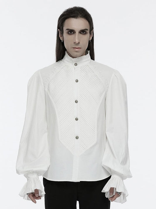 Shirt Goth White Palace Style Men's Retro