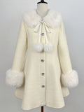 Coat Off-White Landmine Style Wool and Rhinestone 70% Furry Embellished Cuffs Collar Slim-Fit with