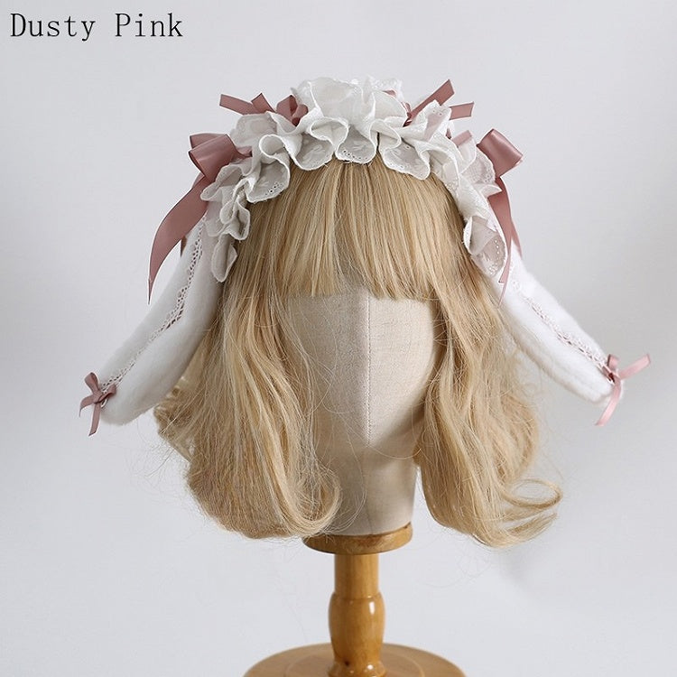 バニーディテール耳カラーKC蝶結びフリルロリータオプション8スイート