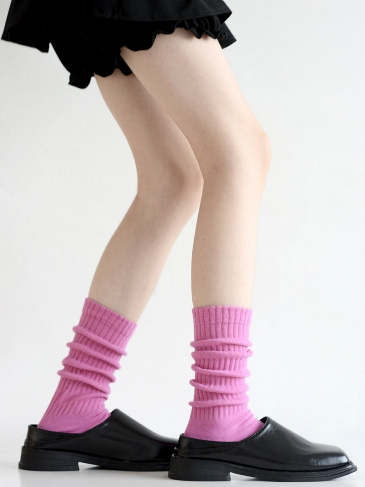 Colors Color Socks Calf Minimalist Solid 6 Loose