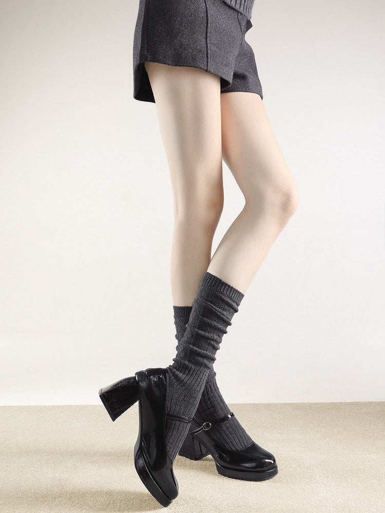 Colors) Socks (4 Calf Textured Knit