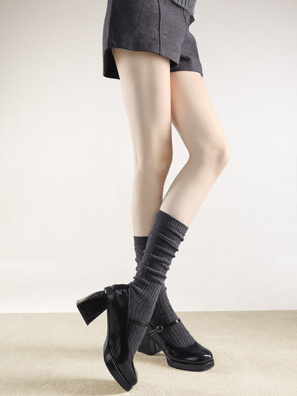 Colors) Socks (4 Calf Textured Knit