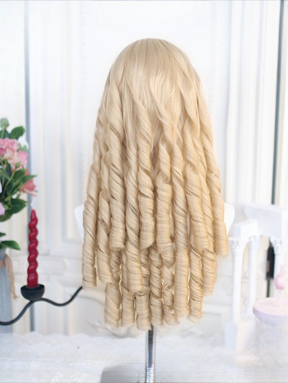 長さ：前髪カール、ウィッグ付き、フルローマンブロンド、50～55cm