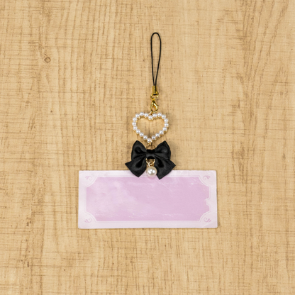 ジライケイ ブラックリボン ビーズ スイートハートチャーム