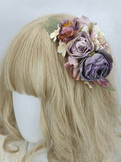 Hairclip Color Details Handmade 7 Flower Options